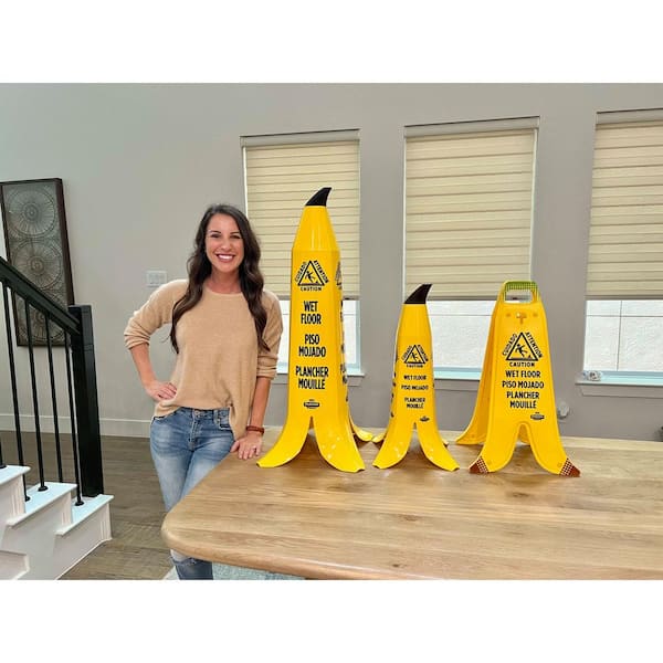 BANANA CONE Wet Floor Sign, Caution (Case of 6) SAFETYSIGN - The Home Depot