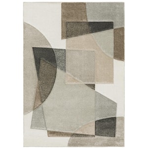 Chateau Beige/Multi-Colored 3 ft. x 5 ft. Abstract Geometric Polypropylene Indoor Area Rug