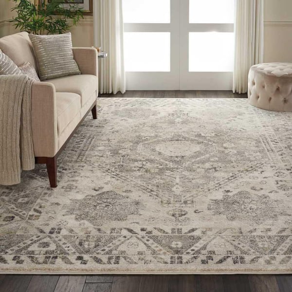 Fusion Cream/Grey 8 ft. x 11 ft. Persian Farmhouse Area Rug