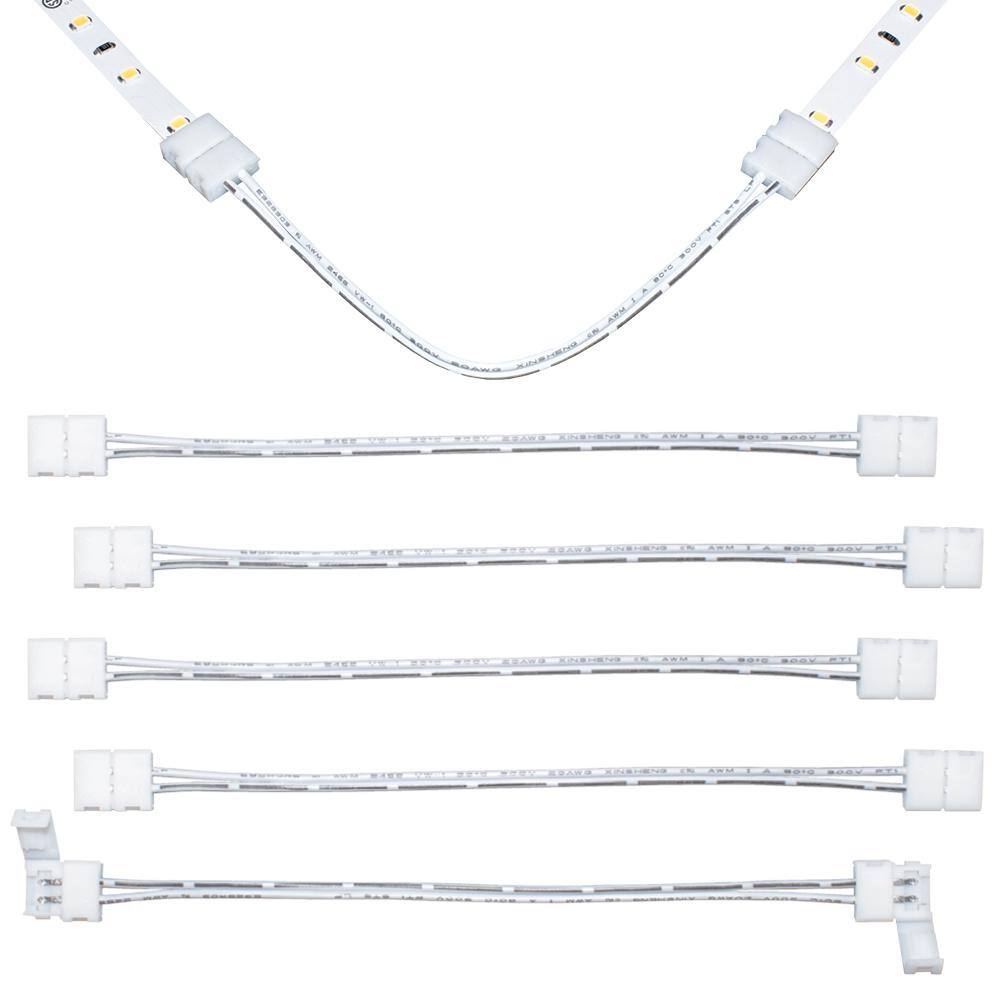 Armacost Lighting 2-Pin IP67 Outdoor Wire Lead Connectors - 12 Inch Waterproof LED Tape Light Connectors (2 Pack)