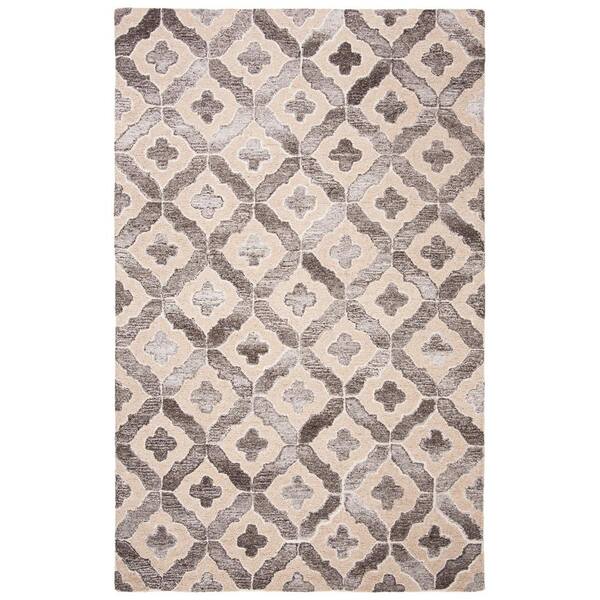 SAFAVIEH Abstract Beige/Gray 5 ft. x 8 ft. Trellis Geometric Area Rug
