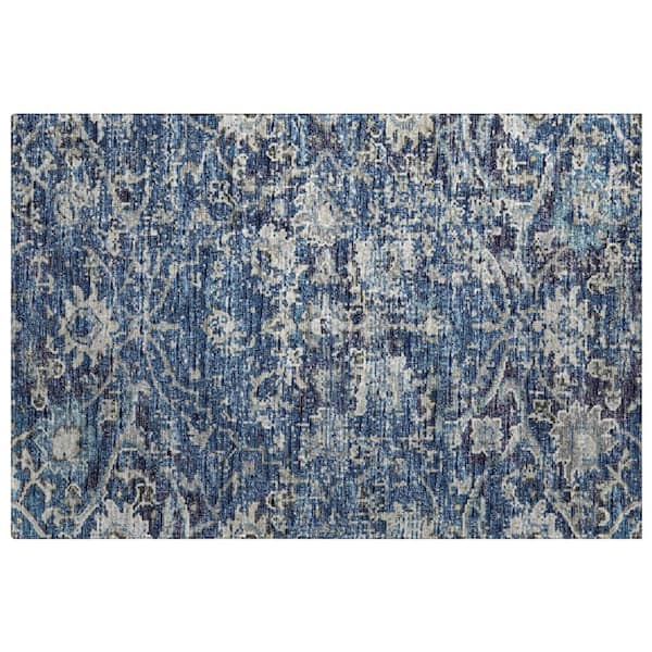 Dream Shag Premium Machine Washable Abstract ADS92 Blue 2 ft. x 3 ft. Accent Rug