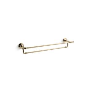 Artifacts 24 in. Double Towel Bar in Vibrant French Gold