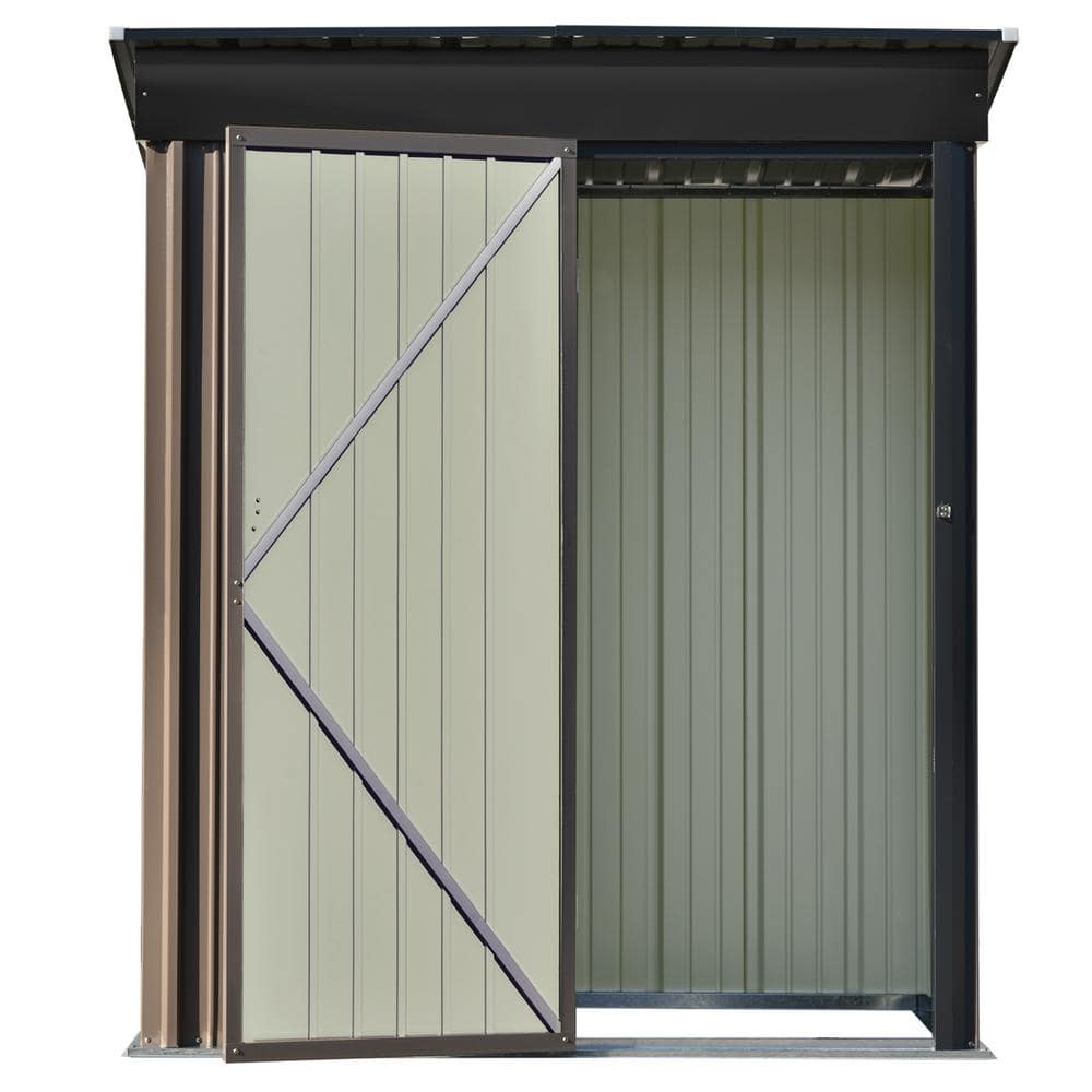 5 ft. x 3 ft. W Garden Shed Metal Lean-to Storage Shed w/Lockable Door Tool