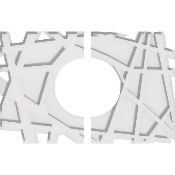 Ekena Millwork 20 in. x 13.37 in. x 1 in. Novo Architectural Grade PVC Contemporary Ceiling Medallion (2-Piece)