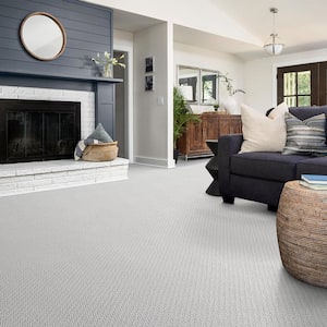Lightbourne - Snowcapped - Beige 39.3 oz. Nylon Loop Installed Carpet