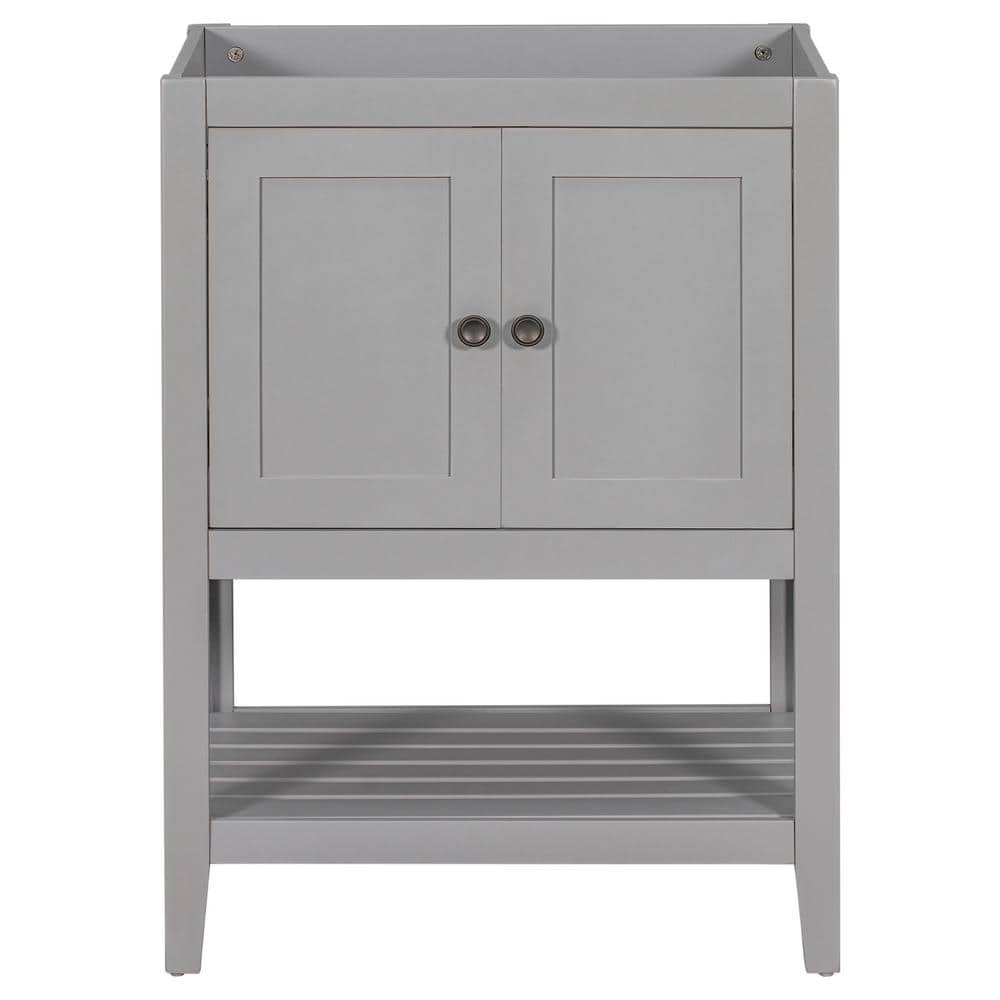 24 in. W x 18 in. D x 33 in. H Bath Vanity Cabinet without Top in Gray
