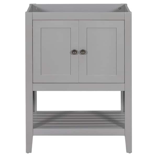 Unbranded 24 in. W x 18 in. D x 33 in. H Bath Vanity Cabinet without Top in Gray