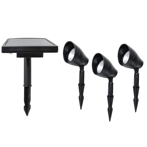 Solar Black LED Spotlight with Remote Panel (3-Pack) Solar Black LED Spotlight with Remote Panel (3-Pack)
