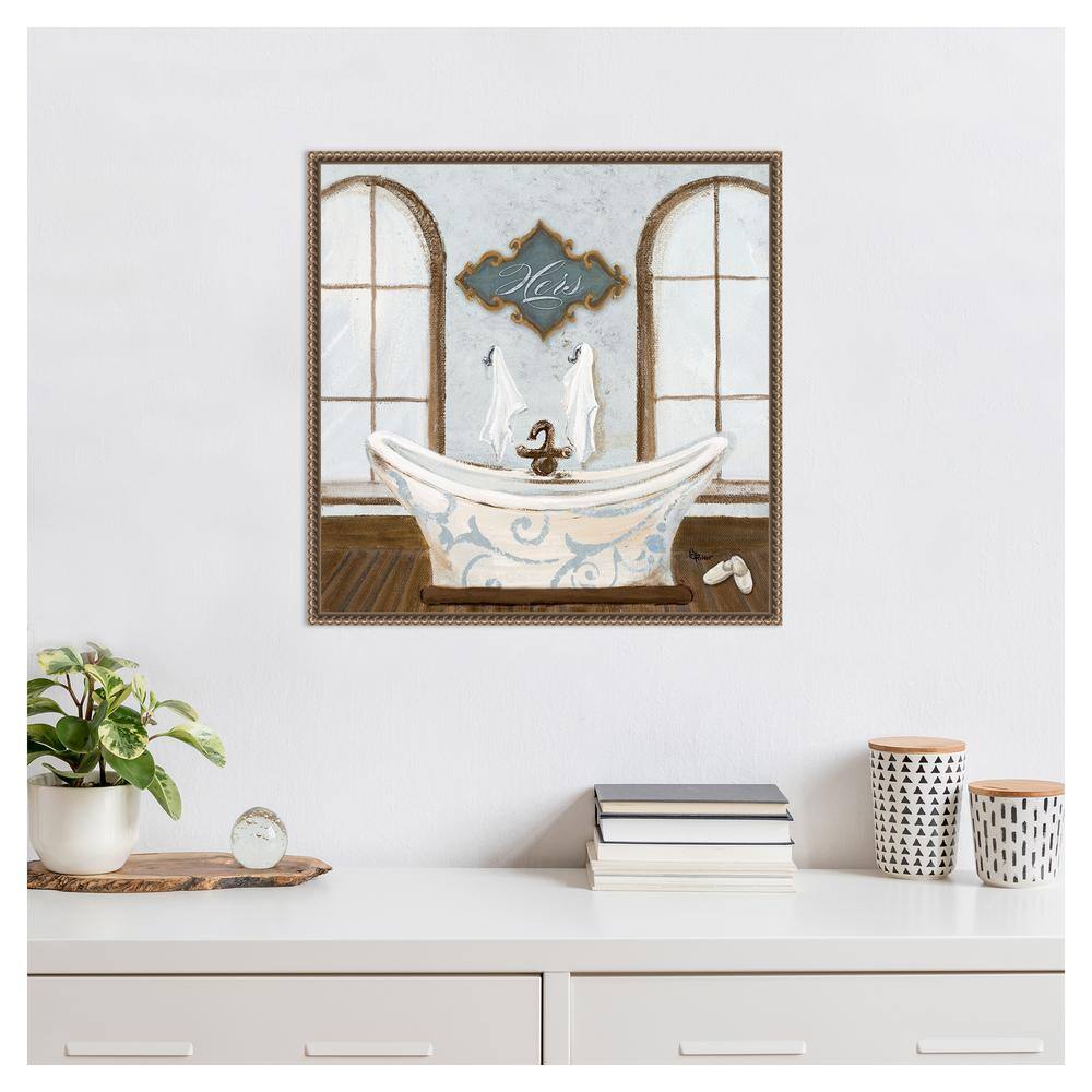 Gina Ritter Villa Bath I Beaded Bronze Framed Canvas Art