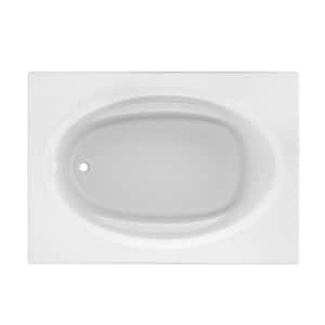 PROJECTA 60 in. x 42 in. Rectangular Oval Drop-in Reversible Soaking Bathtub in White