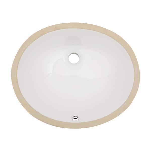 Unbranded 18 in. Undermount Round Bathroom Sink Art Basin with Overflow in White Ceramic