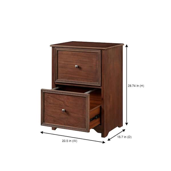 Bradstone 2 Drawer Walnut Brown Wood File Cabinet