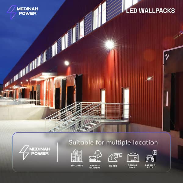 250-Watt Equivalent Integrated LED Outdoor Bronze Wallpack Light, 11000 Lumens, 4000K Bright white light, Dusk-to-Dawn