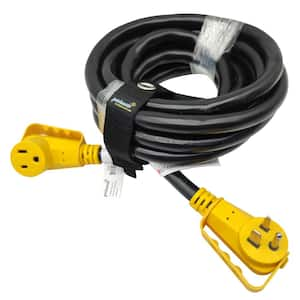 25 ft. 6/3 Heavy Duty 50 Amp 250-Volt Outdoor NEMA 6-50 Welder/EV Extension Cord Handle, Lighted End, Black, UL Listed