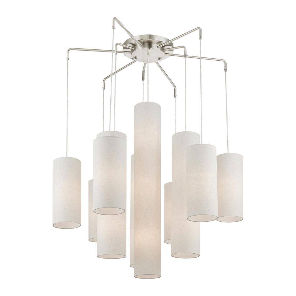 Strathmore Contemporary 15-Light Tiered Chandelier in Brushed Nickel
