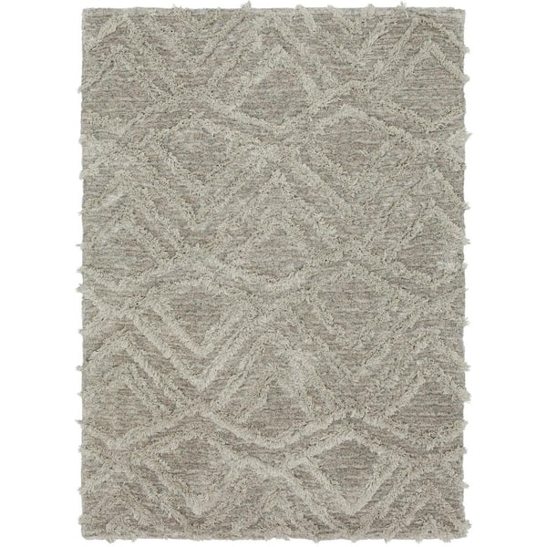 Mohawk Home Zafi Gray 3 ft. 4 in. x 5 ft. Shag Area Rug