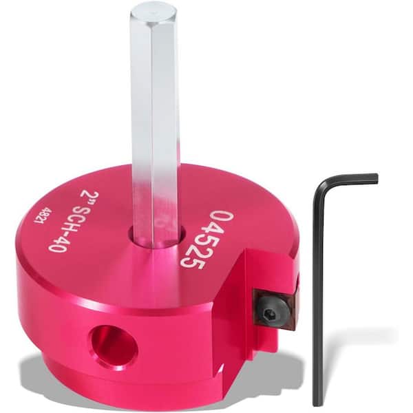 2 Inch Plastic Pipe Fitting Reamer Tool with 3/8 Inch Hex Shaft for PVC SCH40 ABS CPVC Water Drain Lines (1-Pack)