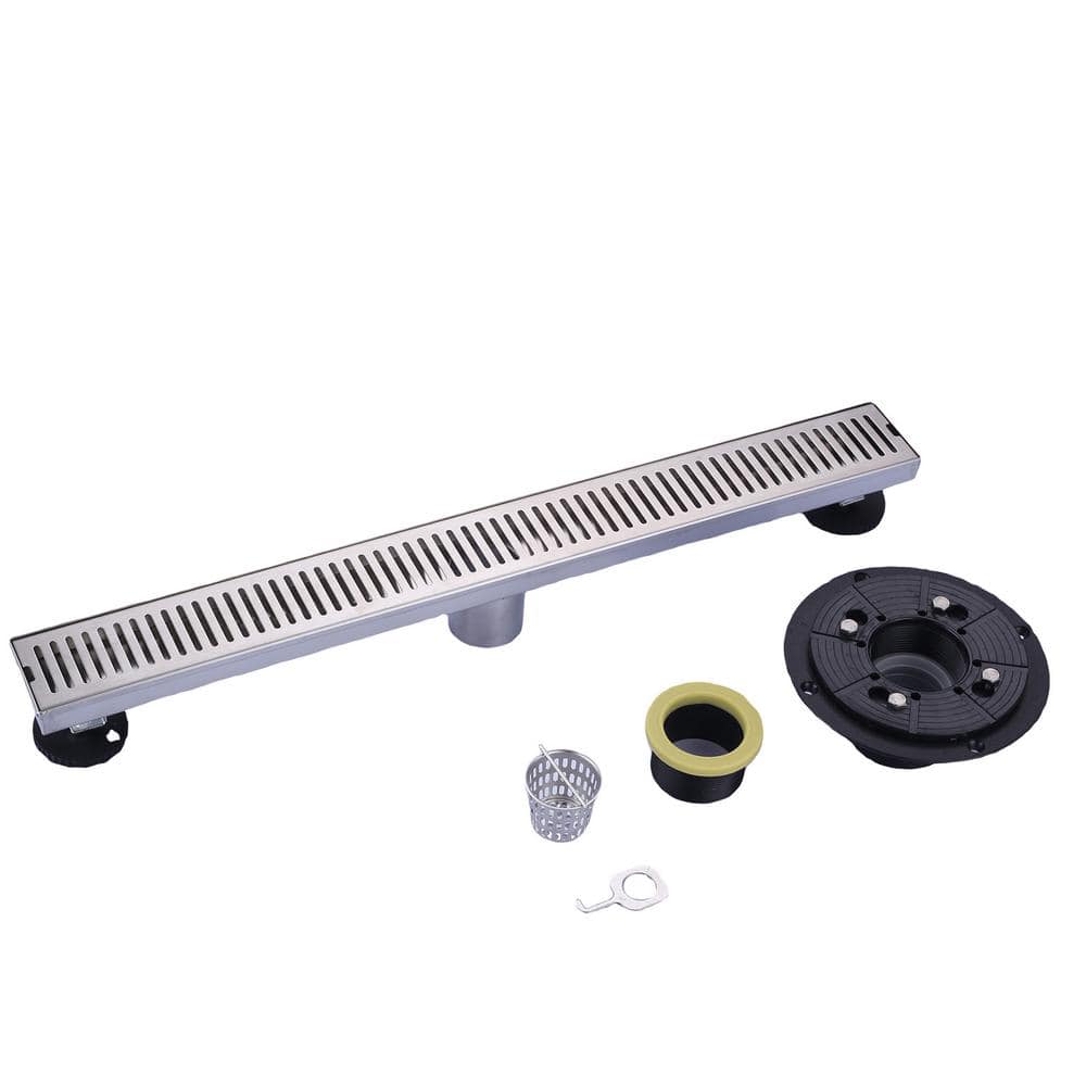 24 Inch Brushed Nickel Stainless Steel Linear Shower Drain