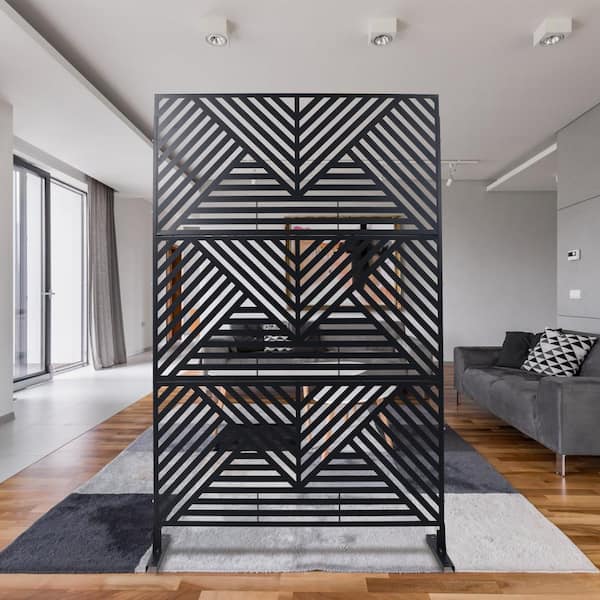 76 in. H x 48 in. W Freestanding Decorative Privacy Screen Metal