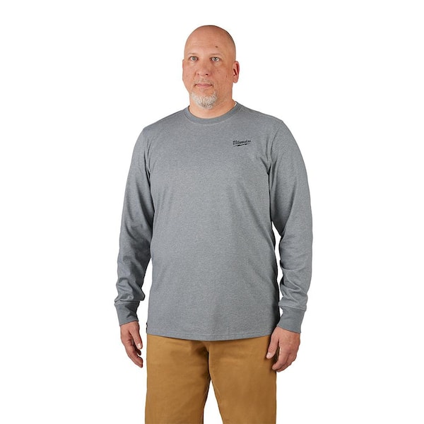 Milwaukee Men's 3X-Large Gray Cotton/Polyester Long-Sleeve Hybrid
