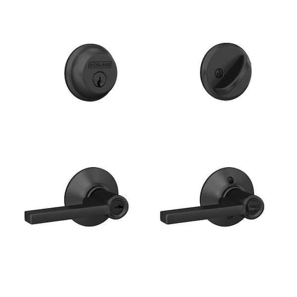 Schlage Bowery Matte Black Keyed Entry Door Knob with Collins Trim F51A BWE  622 COL - The Home Depot