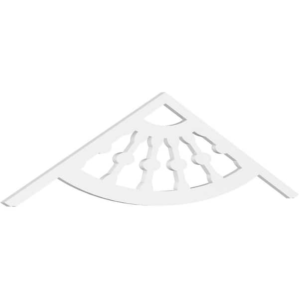 Ekena Millwork 1 in. x 72 in. x 18 in. (6/12) Pitch Classic Wagon Wheel Gable Pediment Architectural Grade PVC Moulding