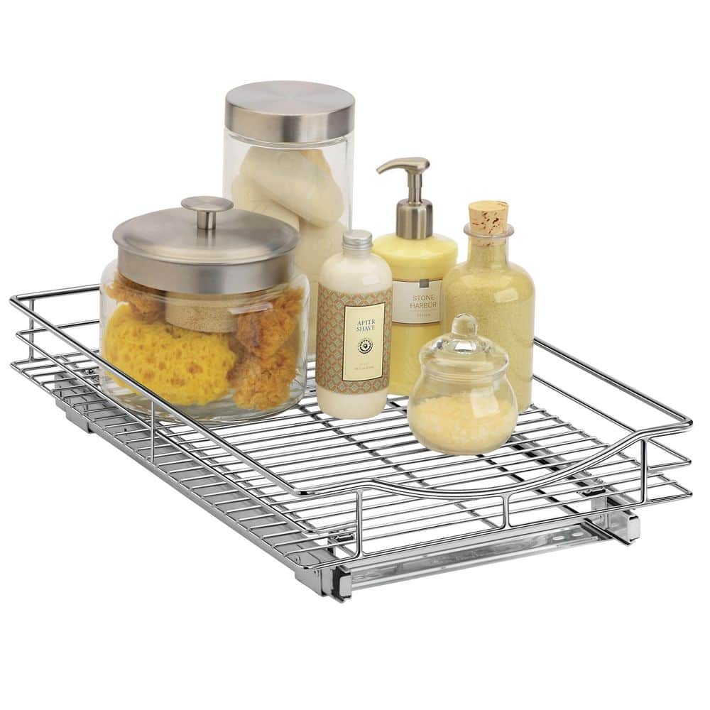 Chrome 11" x 21" Slide Out Cabinet Organizer