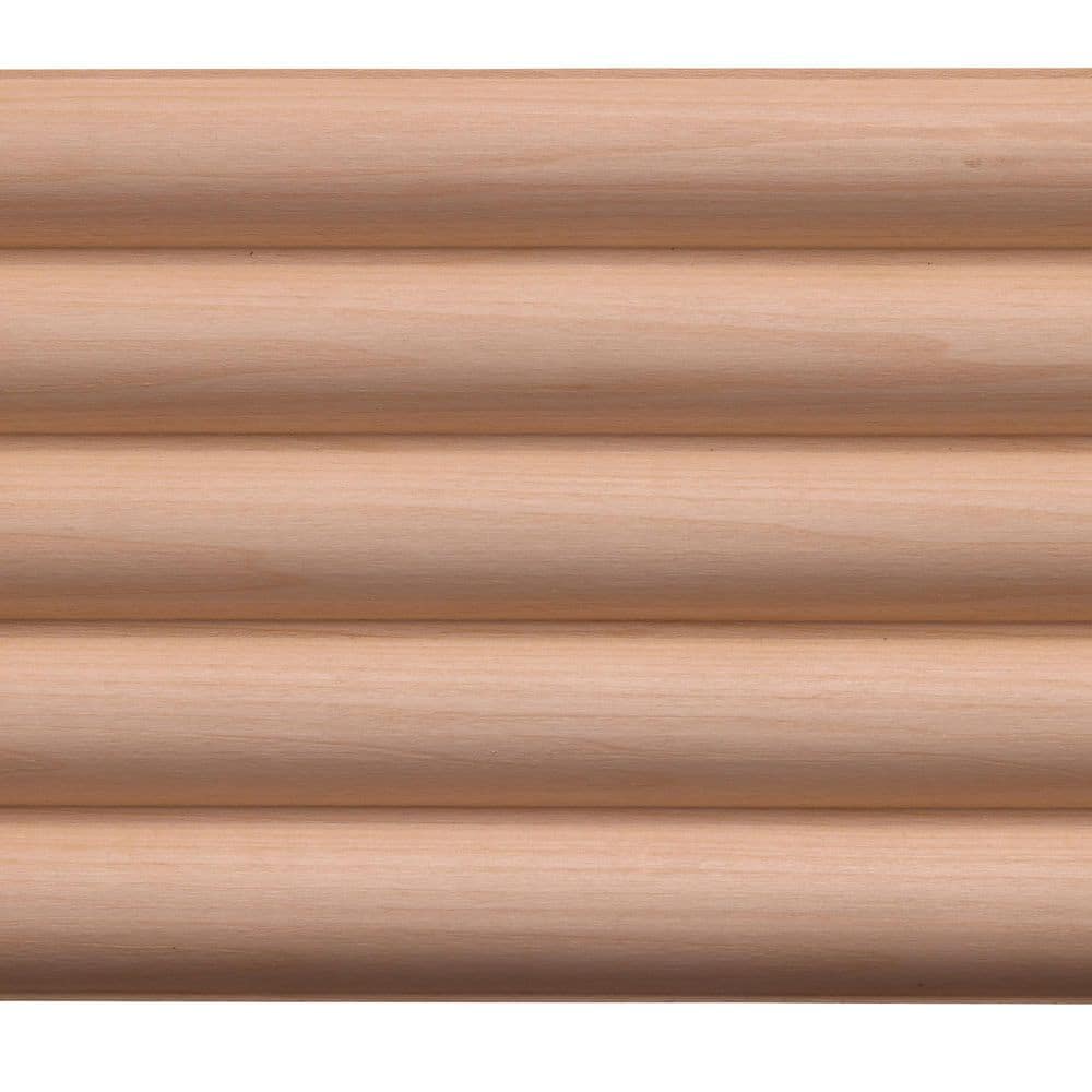 Unfinished Aspen White Wood Reeded Panel Moulding 5" x 96"