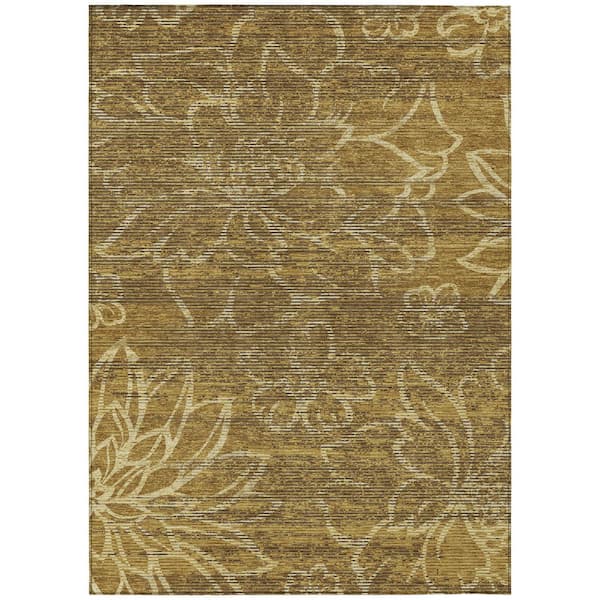Chantille Machine Washable Indoor/Outdoor Abstract ACN2789 Walnut 8 ft. x 10 ft. Area Rug