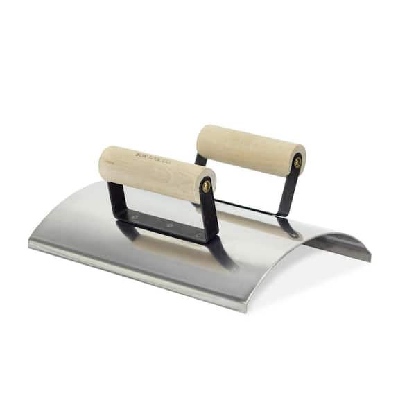Bon Tool 10 in. x 8 in. Stainless Steel Wall Capping Edger with Guide and Double Wood Handle