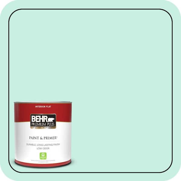 BEHR PREMIUM PLUS 1 qt. #P430-1 Summer House Flat Low Odor Interior Paint & Primer