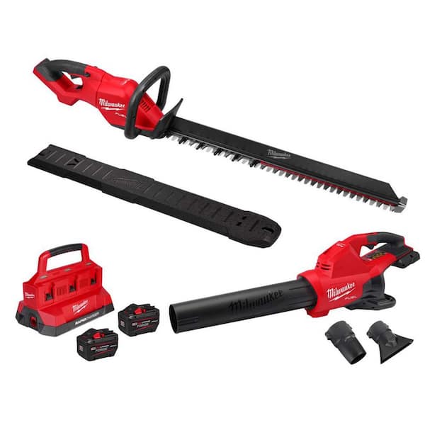 M18 FUEL 18V 30 in. Brushless Cordless Battery Hedge Trimmer w/ M18 FUEL Blower, M18 FORGE 12.0 Ah Starter Kit