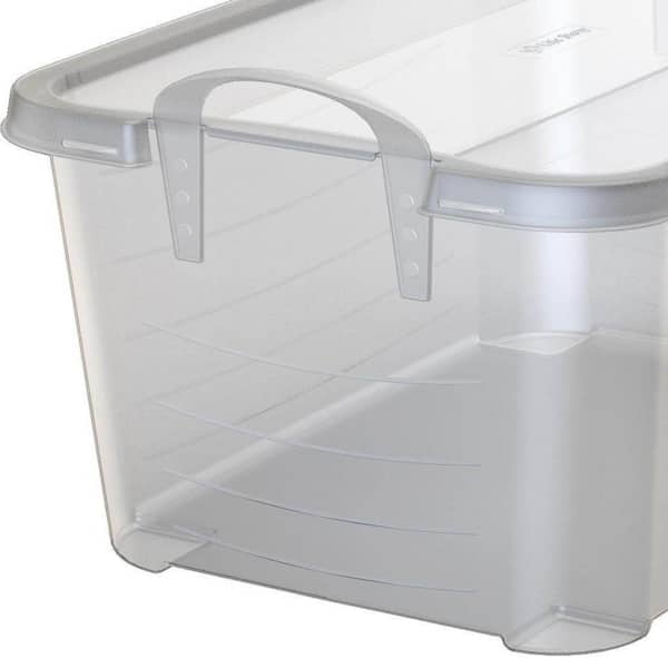 Clear Stackable Closet and Storage Box 55 Qt. Containers, (12-Pack)