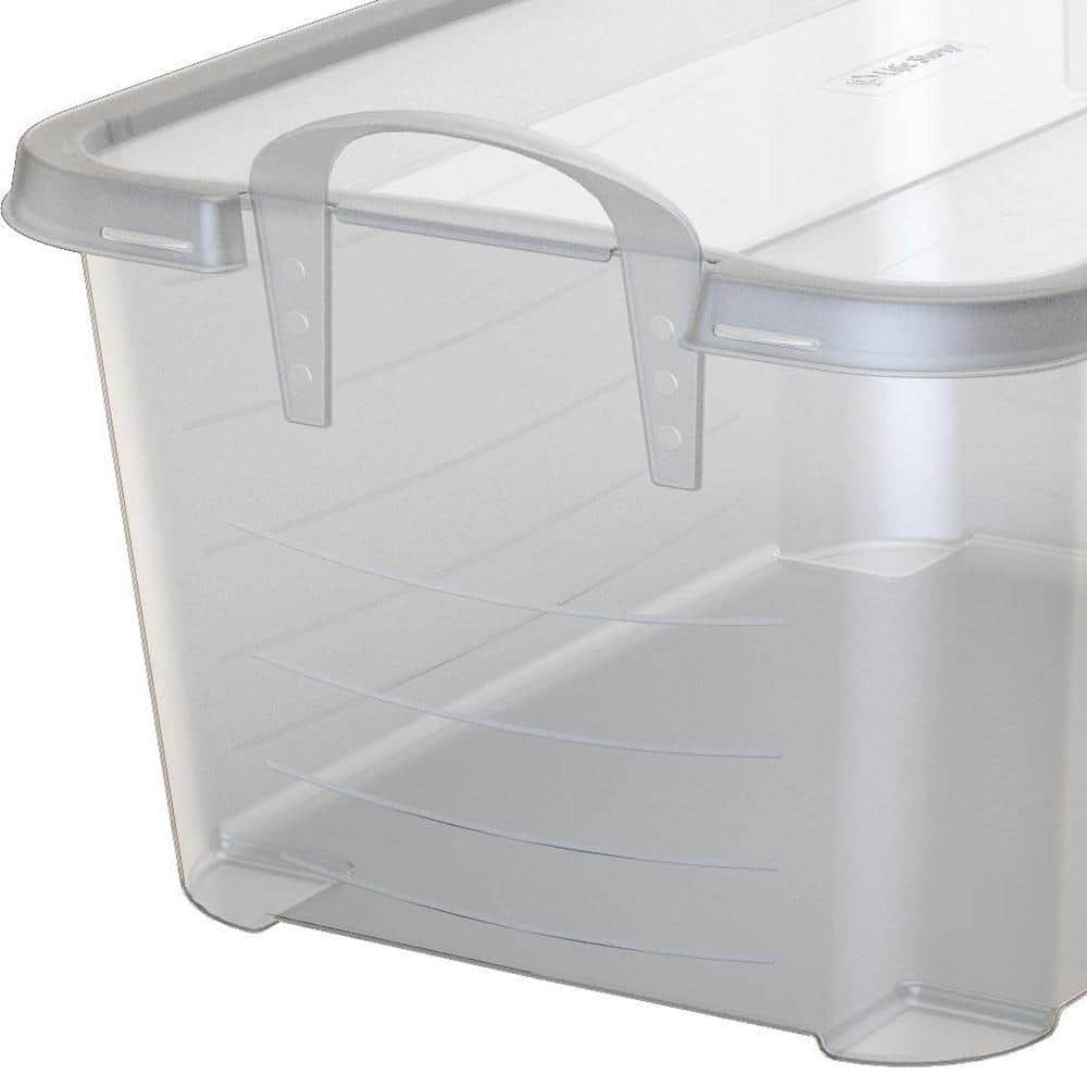 Clear Stackable Plastic Storage Box with Lid, 55 Quart