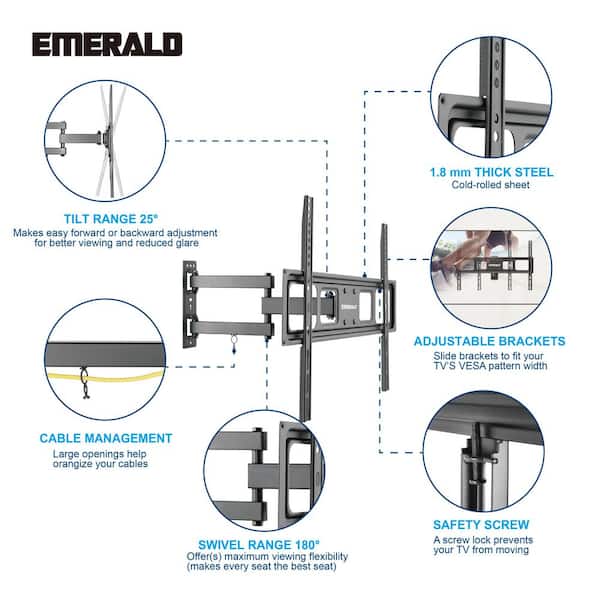 Emerald Extra Extension Full Motion TV Wall Mount for 32 in. - 85