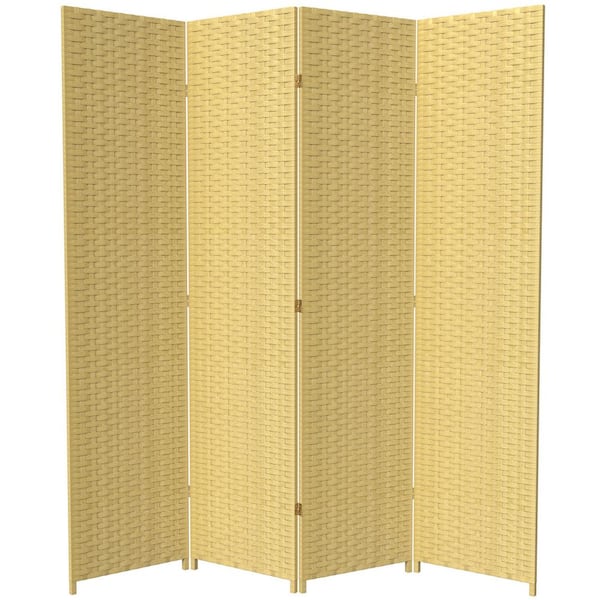 Oriental Furniture 7 ft. Dark Beige 4-Panel Room Divider