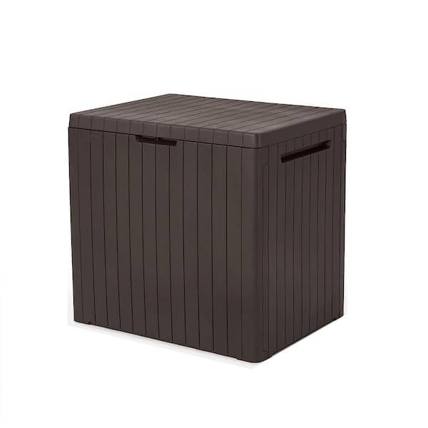 ITOPFOX 30 Gal. Resin Deck Box Brown for Patio Furniture, Storage for Outdoor Toys