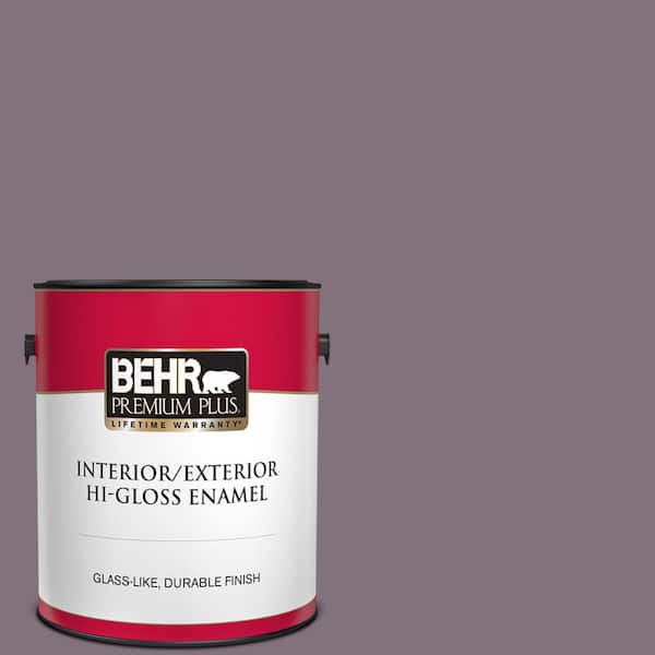 BEHR PREMIUM PLUS 1 gal. #690F-6 Wine Frost Hi-Gloss Enamel Interior/Exterior Paint