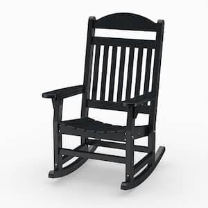 Heritage Black Traditional Rocking Chair Plastic Outdoor Rocking Chair