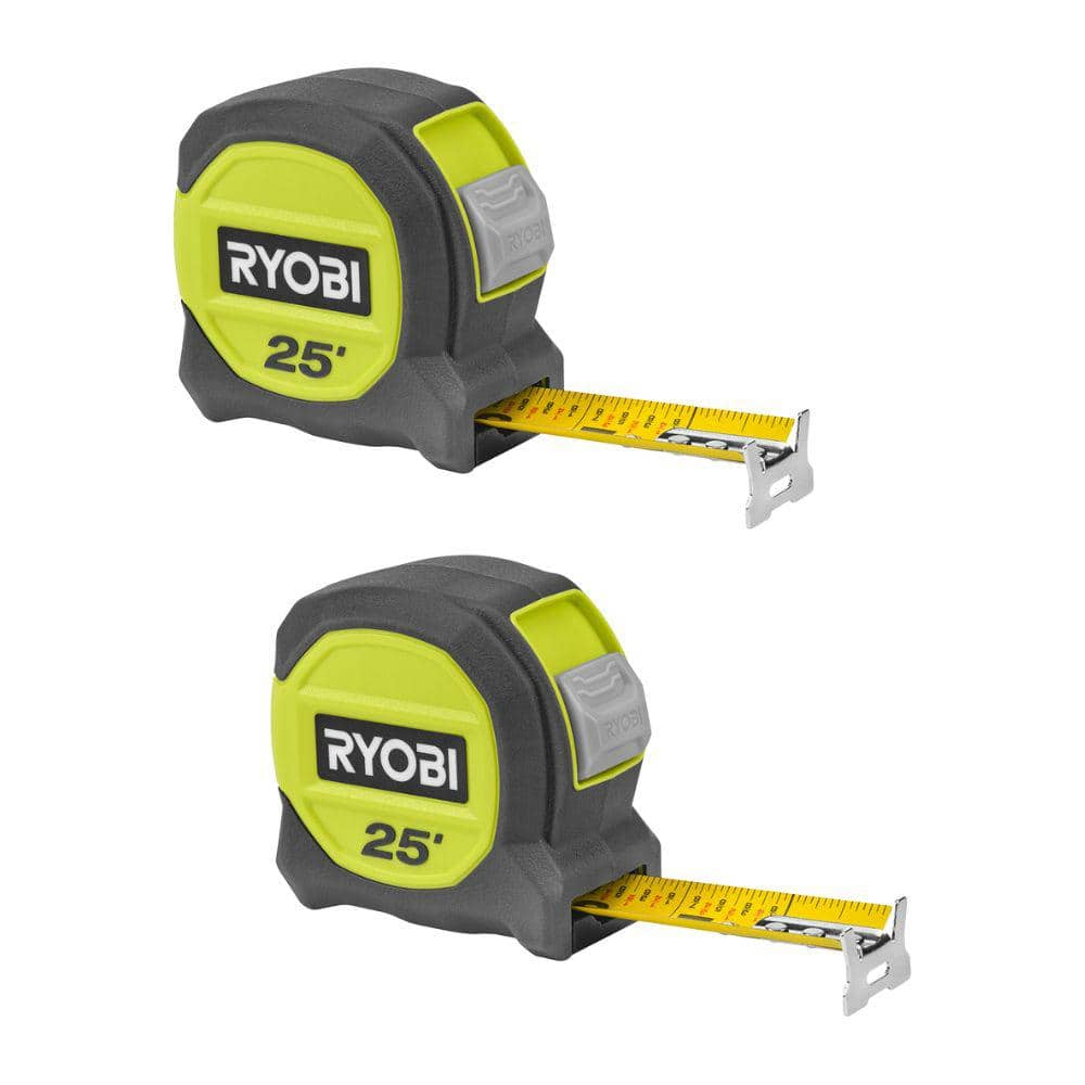 RYOBI 25 Ft. Compact Tape Measure 2-Pack