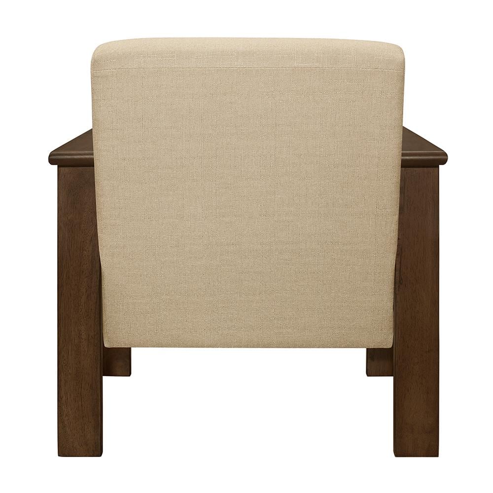 Helena Light Brown and Walnut Wood Accent Chair