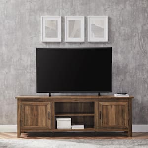70 in. Rustic Oak Composite TV Stand with Storage Doors (Max tv size 78 in.)