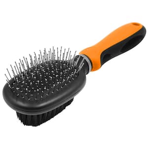 Flex Series 2-in-1 Dual-Sided Pin and Bristle Grooming Pet Brush Orange
