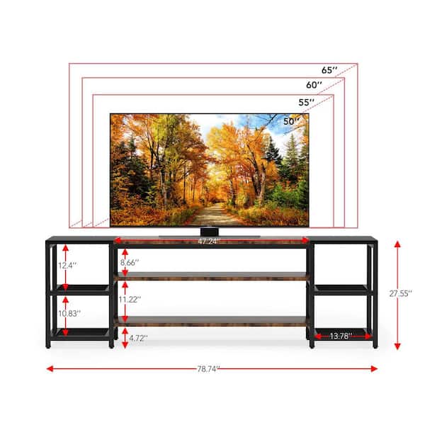 TRIBESIGNS WAY TO ORIGIN Tabor 78.8 in. Rustic Brown Wood Black