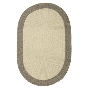 North Stone Grey 2 ft. x 3 ft. Oval Braided Area Rug
