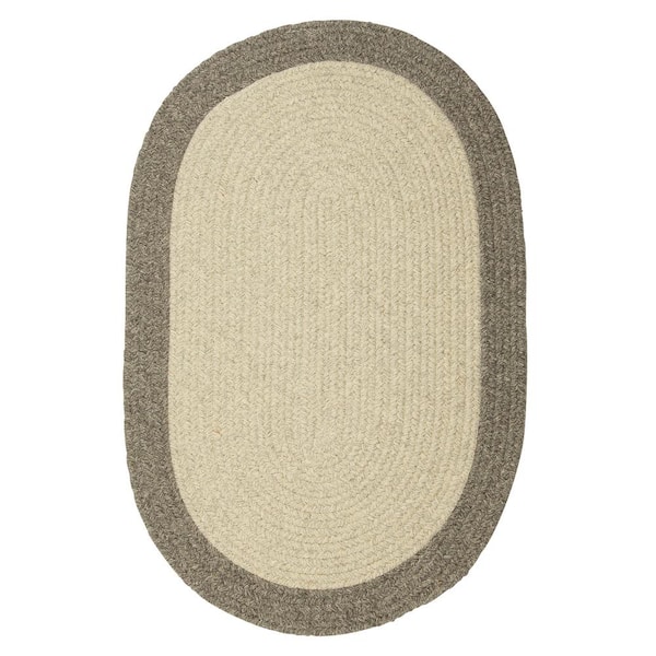 Home Decorators Collection North Stone Grey 5 ft. x 8 ft. Braided Oval Area Rug