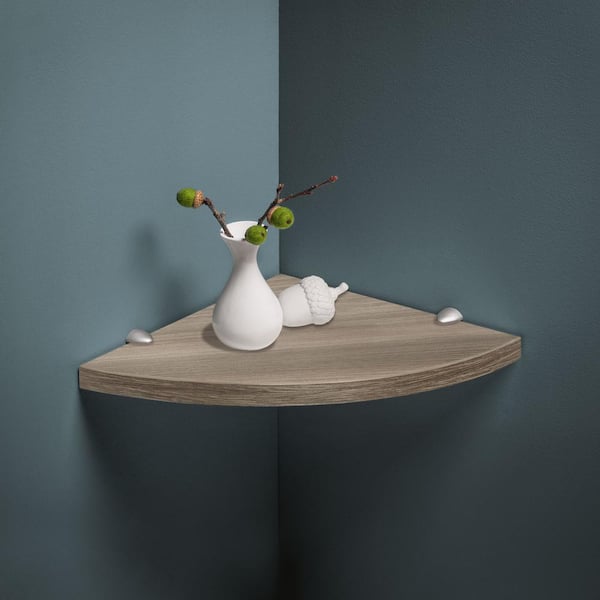 12 in. x 12 in. x 3/4 in. Driftwood Lite Corner Shelf