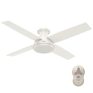Dempsey 52 in. Low Profile No Light Indoor Fresh White Ceiling Fan with Remote