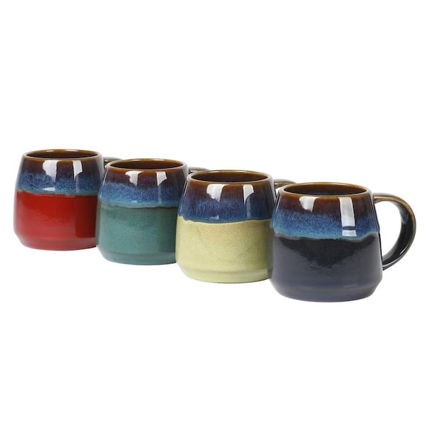 Gibson Home Gibson Home Empressa 4 Piece 14 oz. Stoneware Assorted Belly Shaped Mug Set